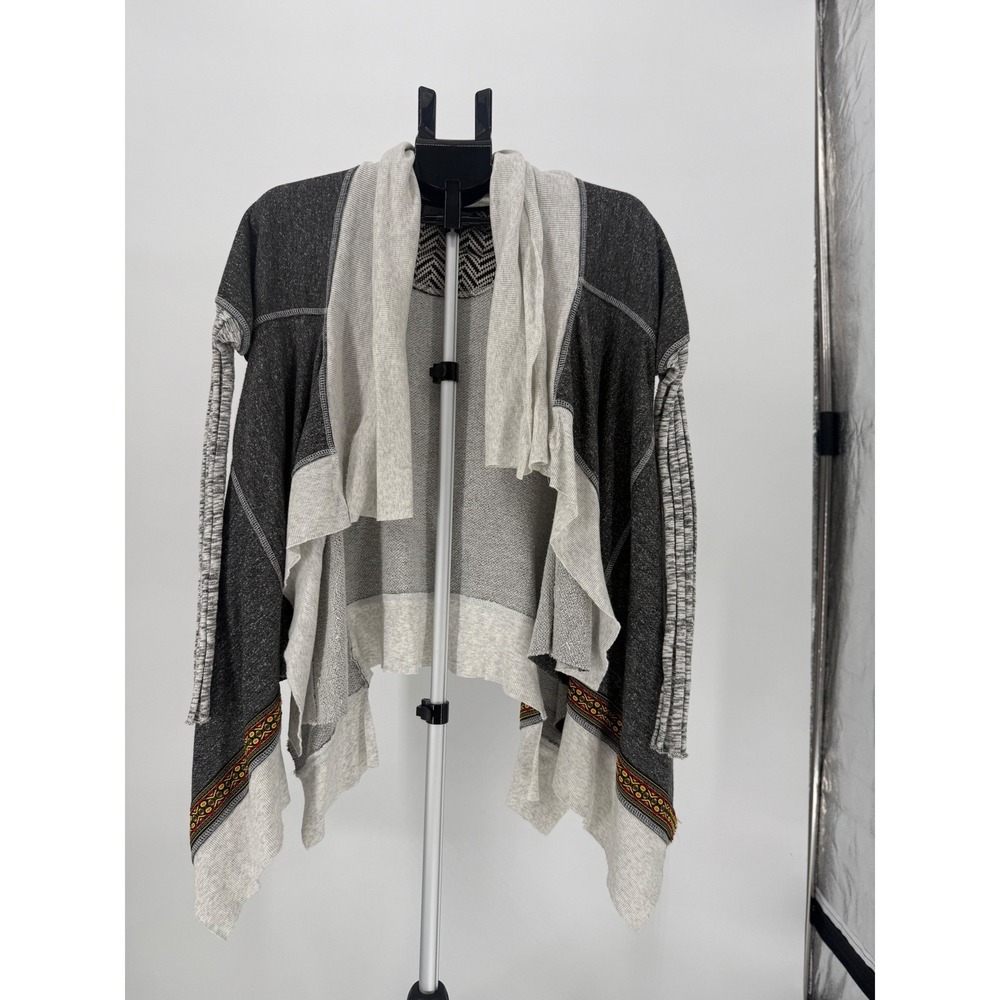 Boho Draped Waterfall Cardigan Patchwork Open Front Festival Cottagecore M